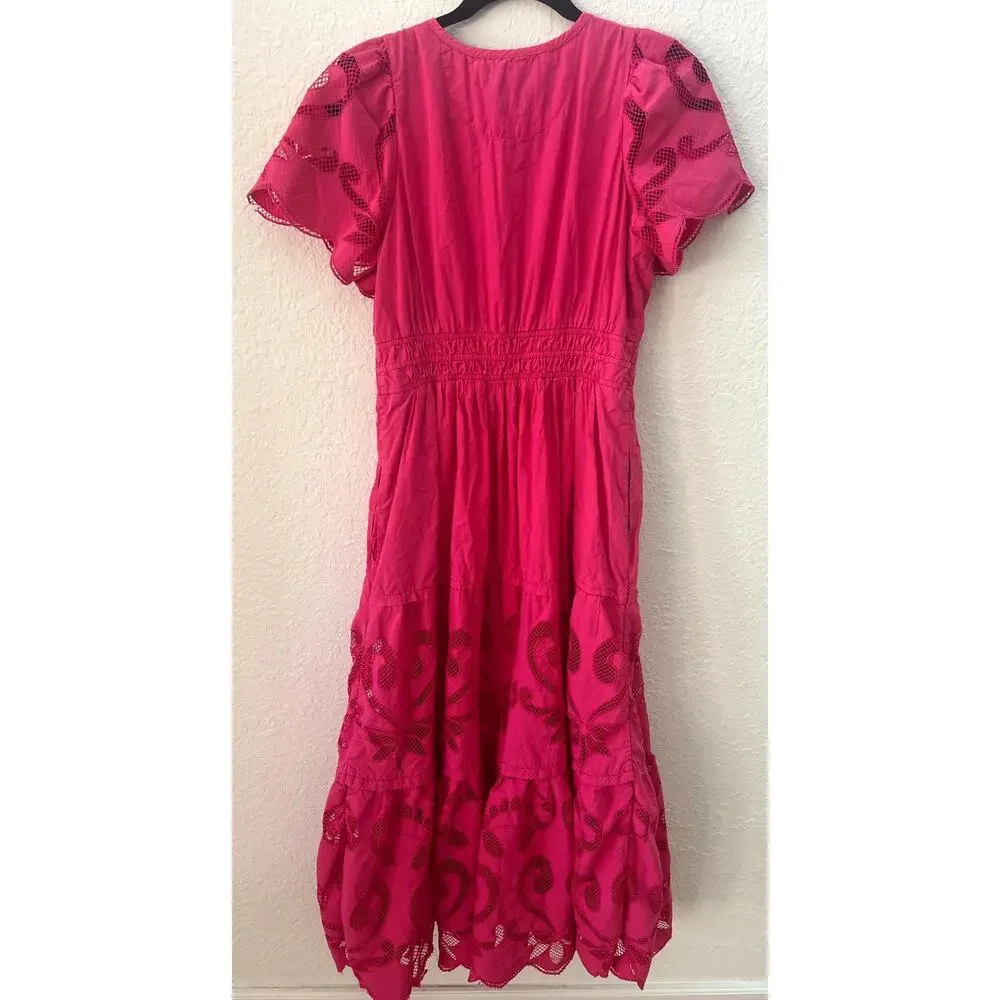 Anthropologie $249 Medium Somerset Cut Out Cottagecore Summer Flowy Maxi Dress - Picture 8 of 12